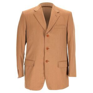 Balenciaga Single-Breasted Blazer with Pockets in Brown Wool